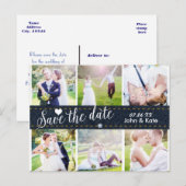 SPAAR DE DATUM Denim Bruiloft 6 FOTO Ansichtkaart Aankondigingskaart (Voorkant / Achterkant)