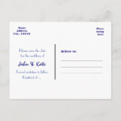 SPAAR DE DATUM Denim Bruiloft 6 FOTO Ansichtkaart Aankondigingskaart (Achterkant)