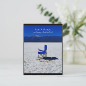 Spaar de datum elk jubileumfeest Blauwe stoel Briefkaart (Staand voorkant)