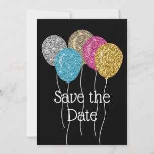 Spaar de Datum Glitter Verjaardagsfeestje Save The Date