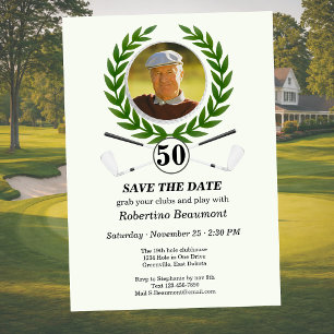 Spaar de Datum Golf Speler Ervaring 50e verjaardag Kaart