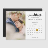 Spaar de Datum Gouden Hart Kalender Foto Magnetisc (Voorkant / Achterkant)