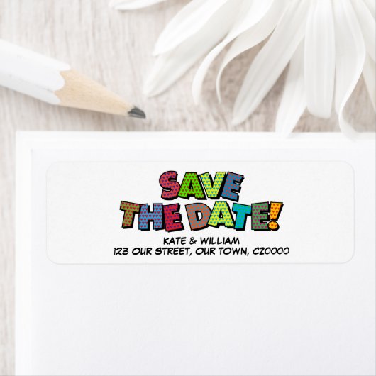SPAAR DE DATUM Leuk Retro Stripboek Pop Art Etiket (Insitu)