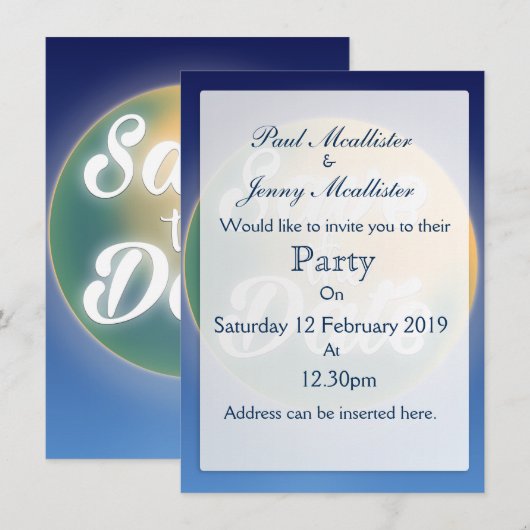 Spaar de Datum Magische Maan Kaart (Voorkant / Achterkant)