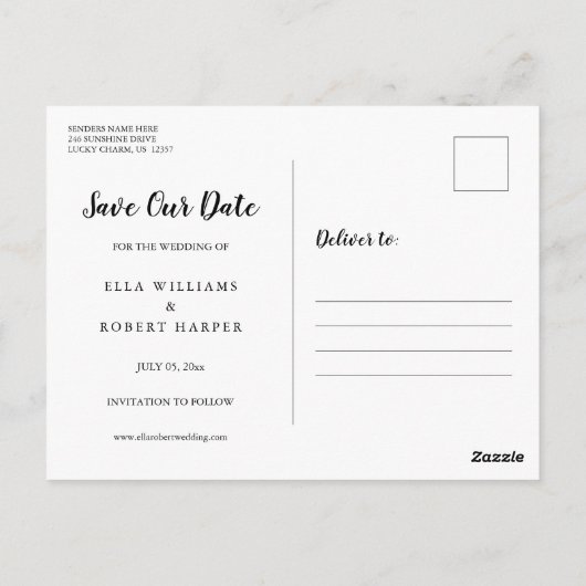 Spaar de datum Mason Jar Slingerlichtjes Boho Foto Briefkaart (Achterkant)