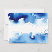 SPAAR DE DATUM MITZVAH modern donkerblauw aquarel Save The Date (Achterkant)