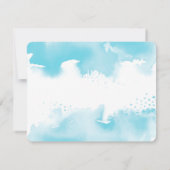 SPAAR DE DATUM MITZVAH moderne aqua blauwe aquarel Save The Date (Achterkant)