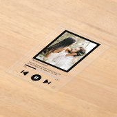 Spaar De Datum Muziekspeler Eerste Dans Foto Acryl Uitnodigingen (Laagn)