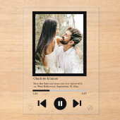 Spaar De Datum Muziekspeler Eerste Dans Foto Acryl Uitnodigingen (Voorkant)