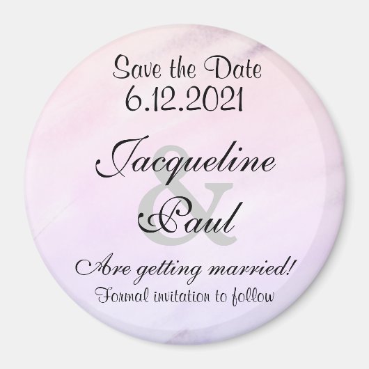 Spaar de Datum Paarse Waterverf Magneten (Voorkant)