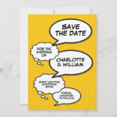 Spaar de Datum Plezier Retro Strip Pop Art Kaart (Achterkant)