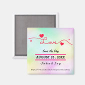 Spaar de datum,regenboog harten,Kleurrijk Magneet (Voorkant / Achterkant)