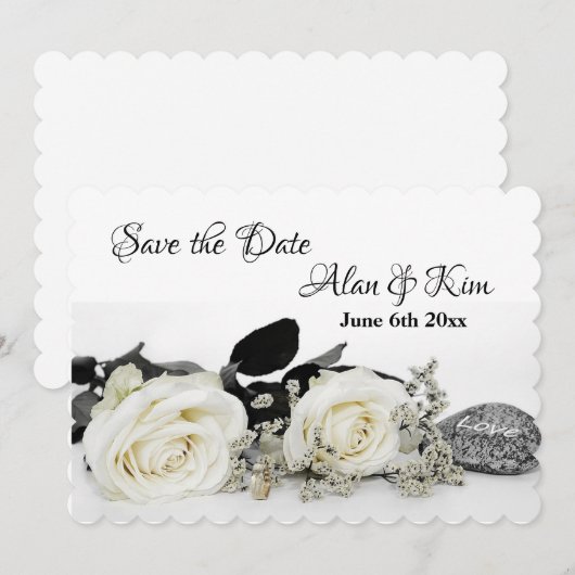 Spaar De Datum Rozen Save The Date (Voorkant / Achterkant)