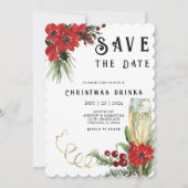Spaar De Datum Sjablonen Kerstfeest Kaart (Voorkant)