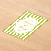 Spaar de datum streep aangepaste chartreuse acryl uitnodigingen (Laagn)