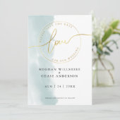 SPAAR DE DATUM | Theegroen aquarel Kaart (Staand voorkant)