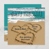 SPAAR DE DATUM - TROUWEN - STRAND / OCEAAN KAART (Voorkant / Achterkant)