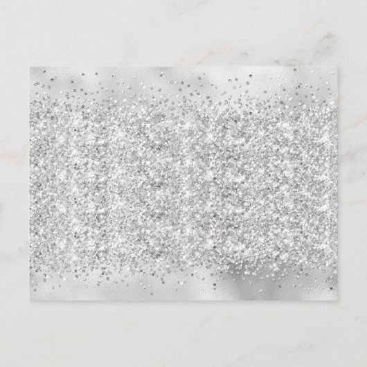 Spaar de Datum Zilveren Ballonnen Glitters Aankondigingskaart (Achterkant)