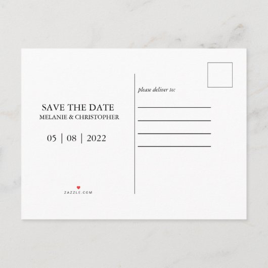 Spaar de datumkaart aankondigingskaart (Achterkant)