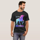 Spaar de eenhoorns meisje grappig t-shirt (Voorkant volledig)