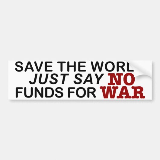 Spaar de wereld bumpersticker (Voorkant)