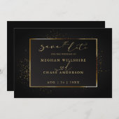 SPAAR DEZE DATUM | Elegante Zwarte en Gouden Glitt (Voorkant / Achterkant)