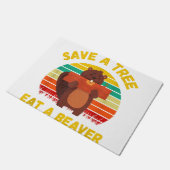 Spaar een Boom Eet een Bever Grappige Bever Pun Vo Deurmat (Schuin)