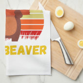Spaar een Boom Eet een Bever Grappige Bever Pun Vo Theedoek (Quarter Fold)
