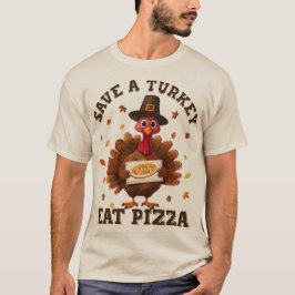 Spaar een kalkoen, eet pizza – Grappige Thanksgivi T-shirt