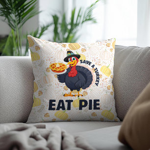 Spaar Een Kalkoen Eet Taart Grappig Gelukkig Thank Kussen