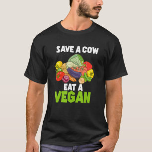 Spaar Een Koe Eet Veganistisch Herbivoor T-shirt