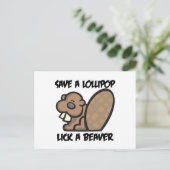 Spaar een Lolly Lik een Bever Briefkaart (Staand voorkant)