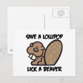 Spaar een Lolly Lik een Bever Briefkaart (Voorkant / Achterkant)