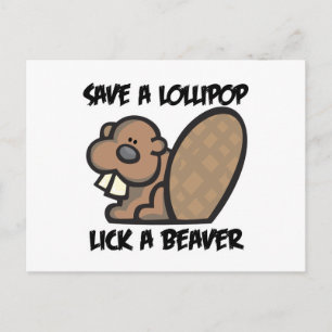 Spaar een Lolly Lik een Bever Briefkaart