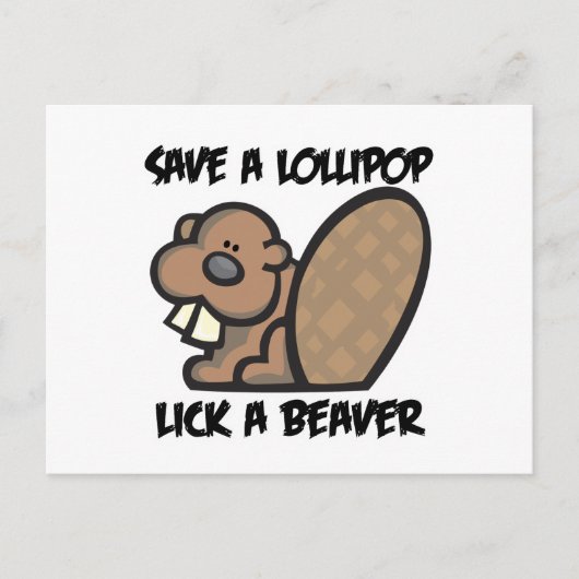 Spaar een Lolly Lik een Bever Briefkaart (Voorkant)