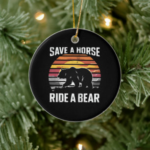 Spaar Een Paard Rij Een Beer Hbt Proberen Beer Gem Keramisch Ornament