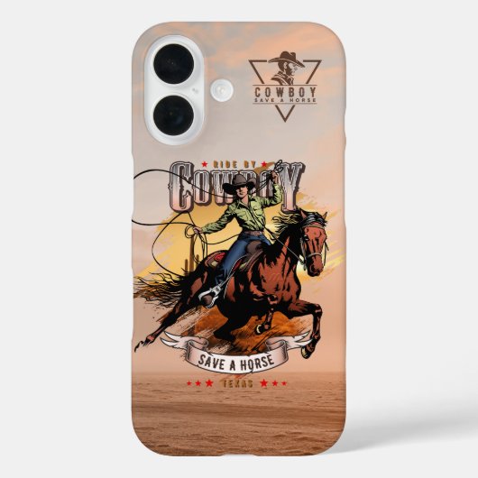 Spaar een paard; rij een cowboy | Case-Mate iPhone case (Achterkant)