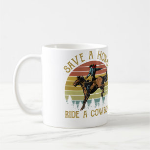 Spaar een paard, rij een cowboy rijpaard western c koffiemok