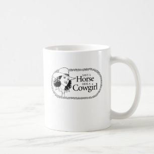 Spaar een paard. Rij een cowgirl. Koffiemok