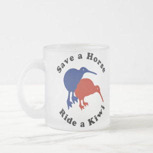 Spaar een paard, rij een kiwi Grappige NZ koffiemo Matglas Koffiemok