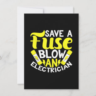 Spaar een zekering, laat een elektricien ontploffe notitiekaartje