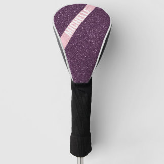 Spaar Glitter monogram kleurenblok roze pruimen Golfheadcover