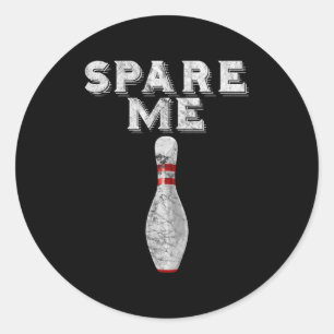 Spaar Me Grappig Bowling Team Vintage Ronde Sticker