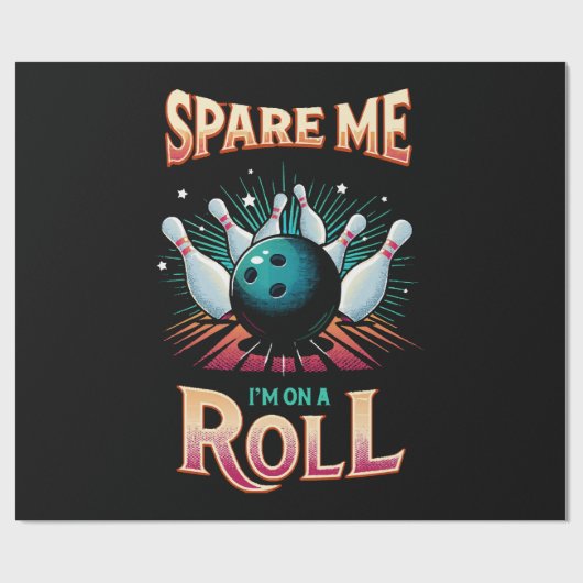 Spaar Me Ik zit op een rol - Bowling Cadeaupapier (Vlak)