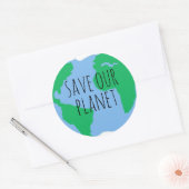 Spaar onze planeet - Aarde Ronde Sticker (Envelop)