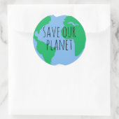 Spaar onze planeet - Aarde Ronde Sticker (Tas)