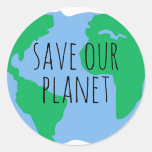 Spaar onze planeet - Aarde Ronde Sticker