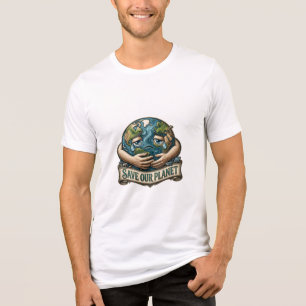 Spaar Onze Planeet Huilende Aarde Eco Bewustzijn Tri-Blend Shirt