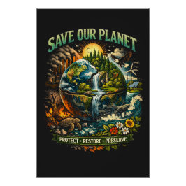Spaar Onze Planeet Perfect Poster