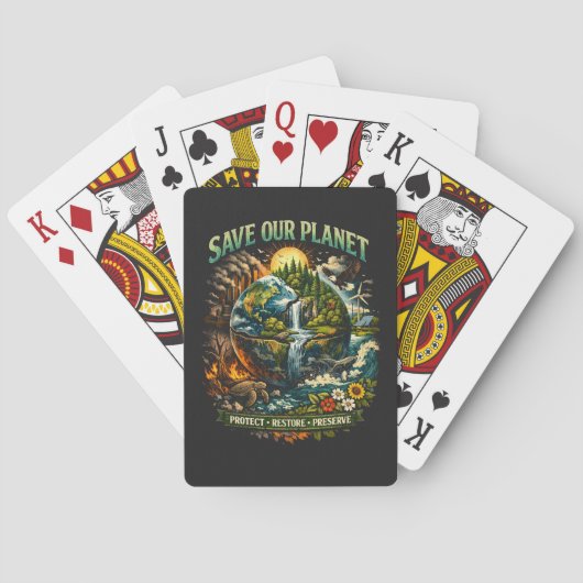 Spaar Onze Planeet Pokerkaarten (Achterkant)